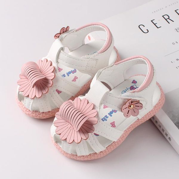 

baby girls sandals kids shoes summer princess soft bottom sneakers children with flower fashion non-slip beach, Black;red