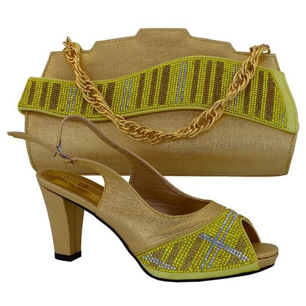 

dress shoes elegant women pumps design african high heel match handbag set for party mm1017 gold, 9cm, Black
