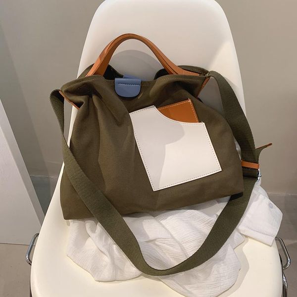 

evening bags women high capacity canvas big shoulder crossbody bag 2021 fashion student travel handbags and purses environmental protection