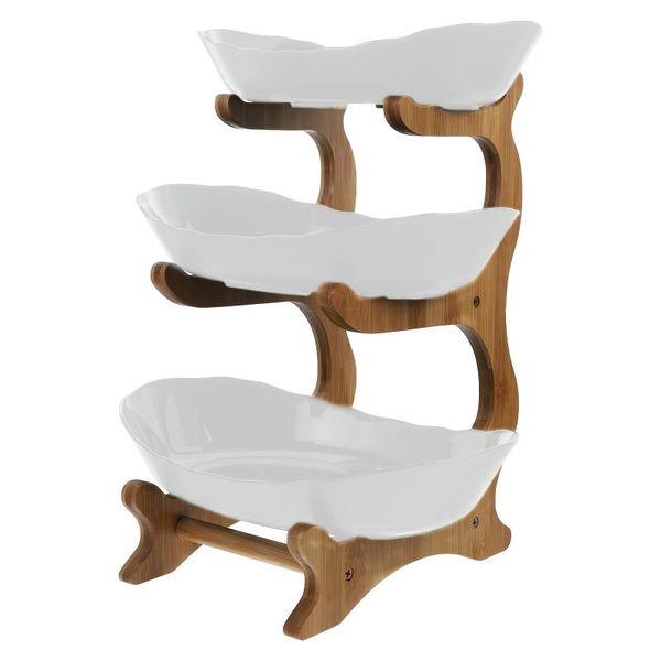 

storage baskets 1 set fruit tray dessert display stand 3-tier plate