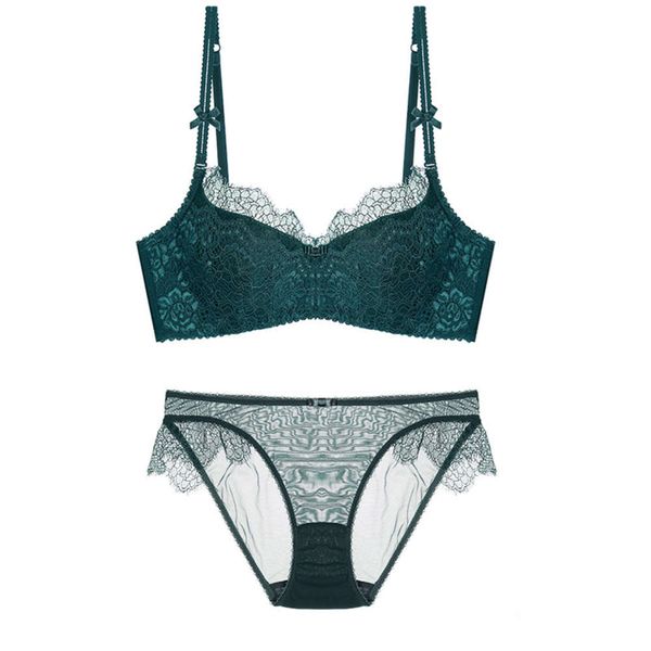 

8891# lace eyelash thin underwear women's half cup bra suit, Red;black
