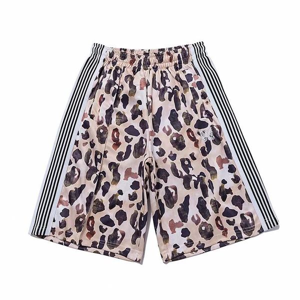 

men's shorts men women full logo print awge needles track pocket breeches butterfly embroidery, White;black