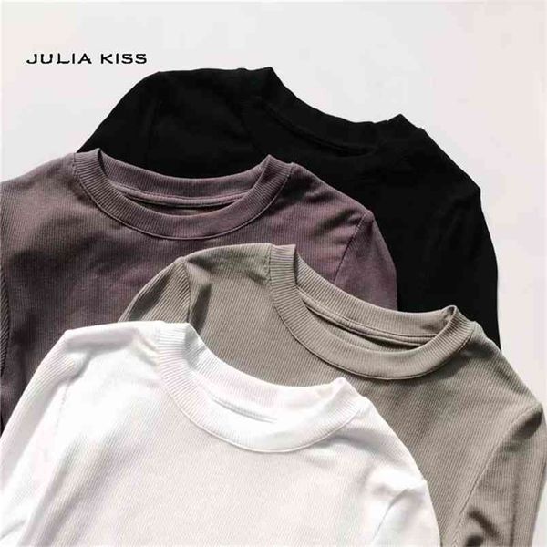 

women crew neck ribbed long sleeve slim fit t-shirt for size xs/s 210406, White