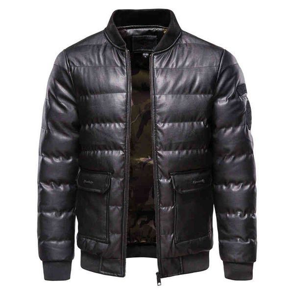 

pu men's leather et, comfortable casual warm coat, autumn and winter, novel, Black