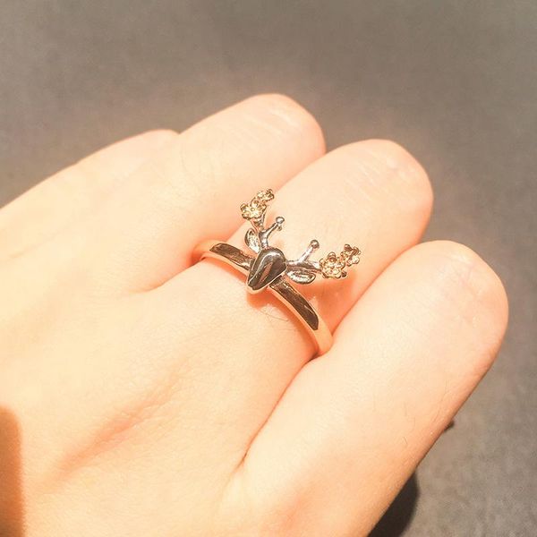 

wedding rings good quality elk jewelry accessories fine funny flower jewellery fashion women ring rose gold metal, Slivery;golden