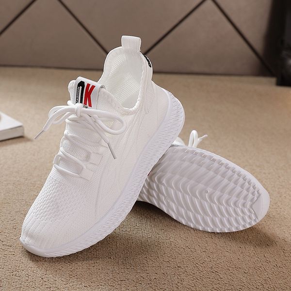 

flying women 2022 sports running shoes female casual student lace-up decor knit sneakers