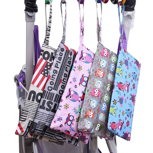 

27*17cm cartoon single wet bag pocket baby cloth diaper bag waterproof reusable bags traval portable storage bags