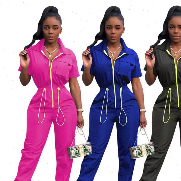 

gl winter autumn short sleeve women rompers drawstring pockets street bandage night club romper party outfits w8228, Black;white