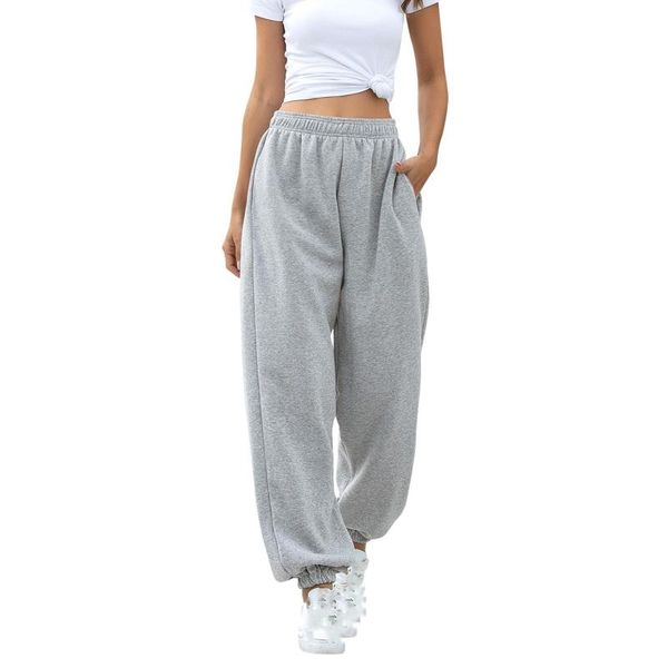 

women's pants & capris 2021 sweatpants women baggy black gray sports joggers wide leg streetwear high waisted woman, Black;white