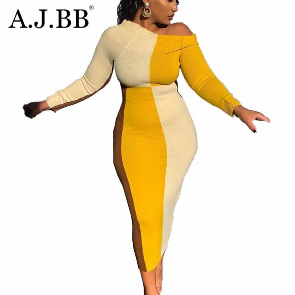 

casual dresses 2021 autumn fashion solid color stitching dress o-neck long-sleeved ladies shirt long skirt, Black;gray