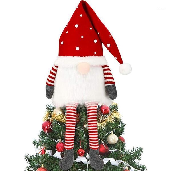 Decorazioni natalizie decorazioni di cappello rosso bambola senza volto stella top gambe appese gambe foresta vestito ornamenti