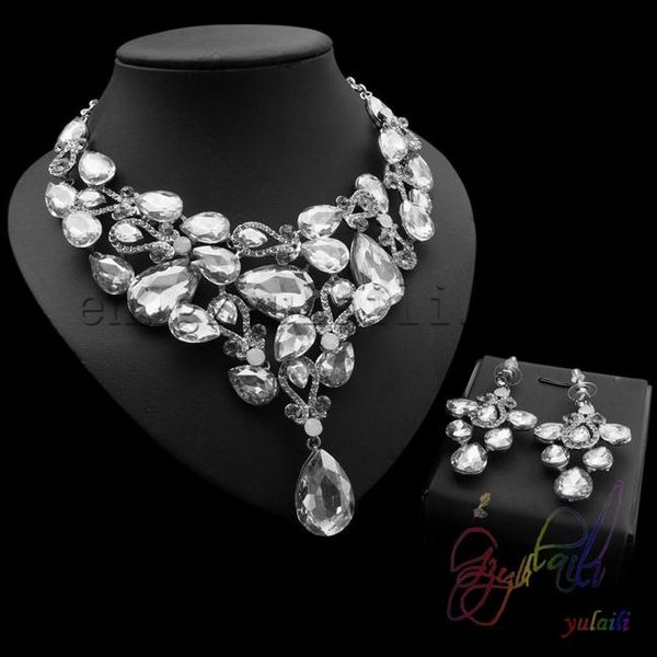 

earrings & necklace panyu jewelry cubic zirconia bridal set wedding, Silver