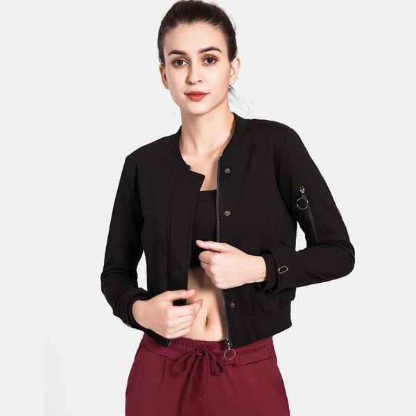 

running jacket women long sleeve zipper fitness yoga shirt workout gym activewear sport coats training quick dry outfits, White;red