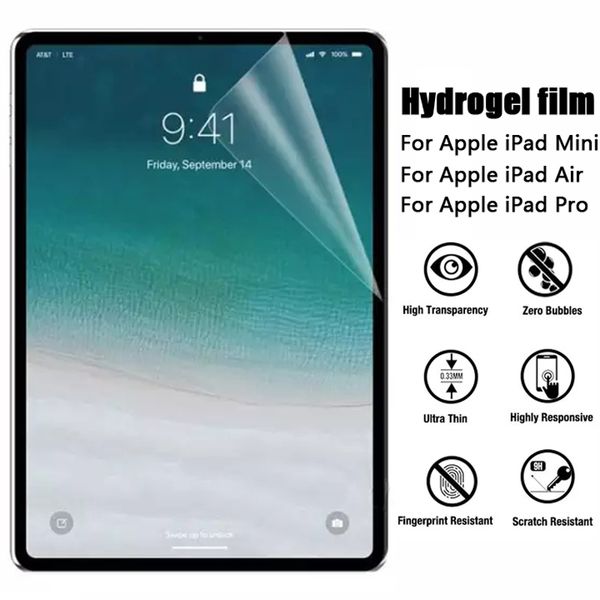 Ultra HD PET HYDROGEL Weiche Folie für iPad Air 4 3 2 1 Mini 5 Screen Protector 11 10.5 10.9 10.2 7 8 Erzeugung