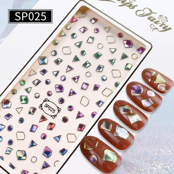 

sheet gold silver lines strip 3d nail sticker flower vine diamond necklace gel polish slider accessories stickers & decals, Black