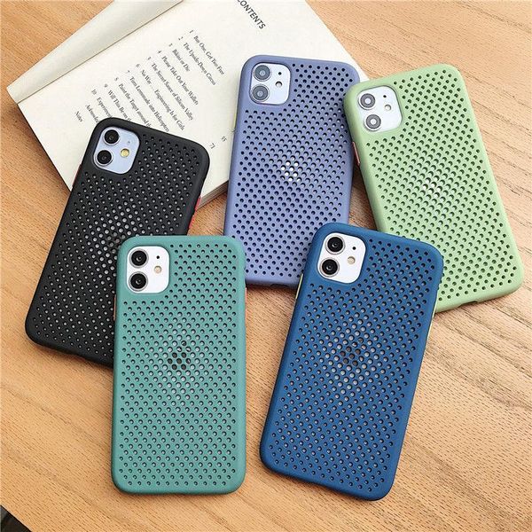 

cell phone pouches suitable foriphone11 pro xs max mobilephone case solid color liquid silicone with hole heat dissipation simple fresh fash