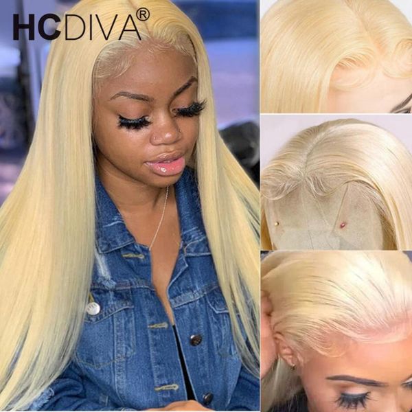 

lace wigs 30inch 613 blonde front wig brazilian remy human hair for women transparent blond bone straight, Black;brown