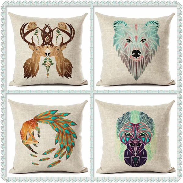 

maiyubo invisible zipper cushion cover animal head pillowcase for sofa decor pillow scandinavian luxury gift printed pc254 cushion/decorativ