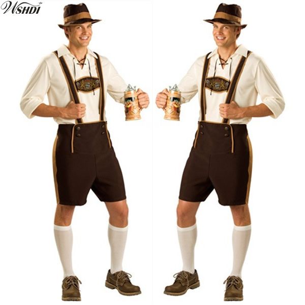 

oktoberfest costume lederhosen bavarian octoberfest german festival beer halloween for men beer costumes plus size m,l,xl,2xl