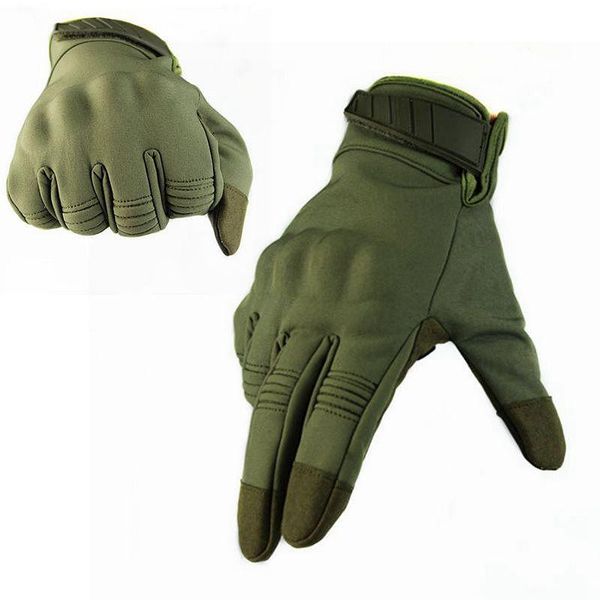 

sports gloves men's outdoor hunting army tactical exercise training full finger waterproof for cycling, Black