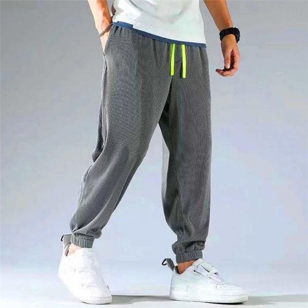 

men's pants fashion summer streetwear loose harem trendy elastic waist men jogger trouser plus size outdoor sportswear pantalons, Black
