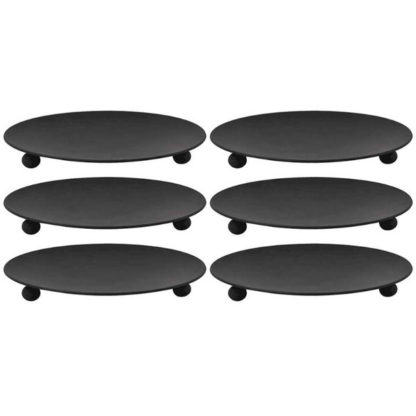 

6pcs iron candle plate tray support stand metal candlestick candles