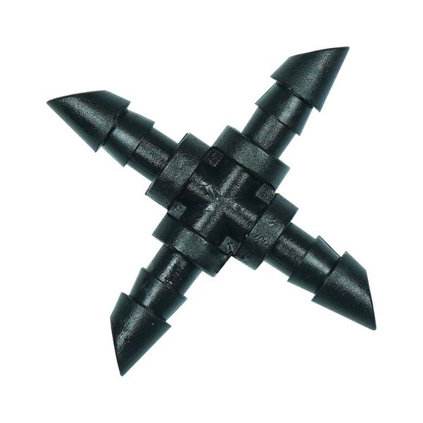 

watering equipments irrigation cross connector 1/4" hose 4-way barbed coupling joint garden greenhouse plant micro drip fitting