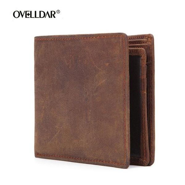 

wallets leather wallet multi-card mad horse short retro men's, Red;black