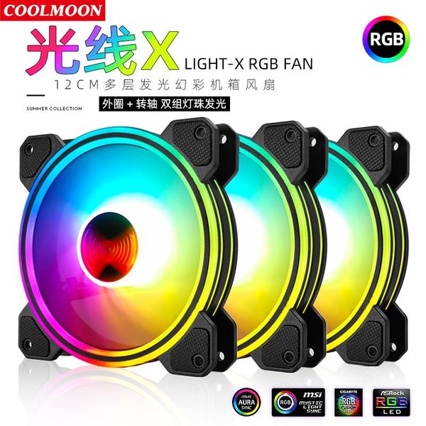 

fans & coolings coolmoon cooler computer fan cooling 120mm case pc rgb for