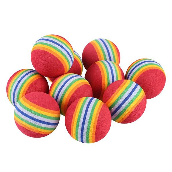 

golf balls 10pcs super cute rainbow toy ball small dog cat pet eva toys practice