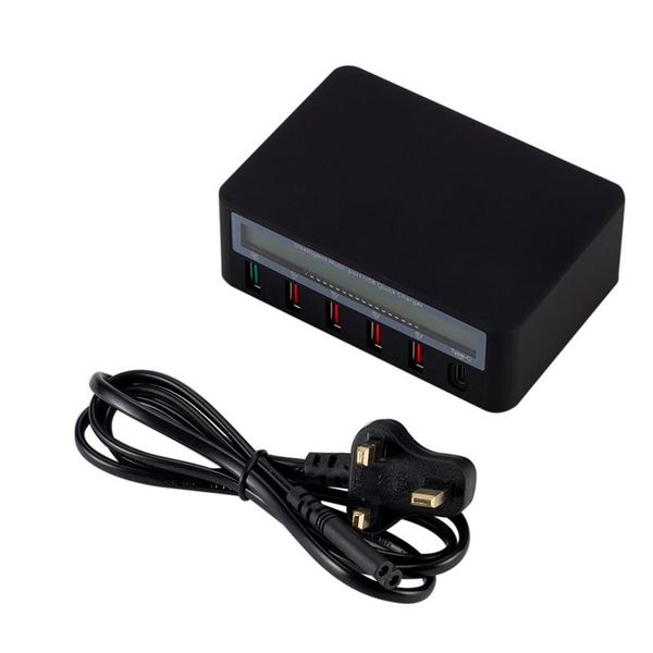 

hubs 5 ports qc3.0 usb type-c fast charge hub with lcd display for pad sams ung tablet pc phone 1106 #d