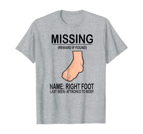 

cool amputee shirt - missing right foot tee, White;black