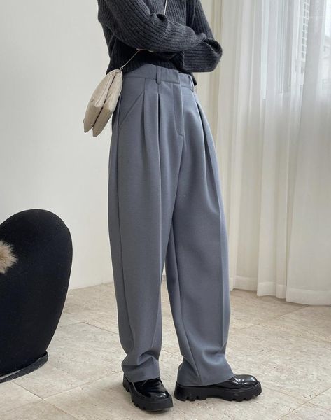 

woman model classic warm wool trousers women's pants & capris, Black;white