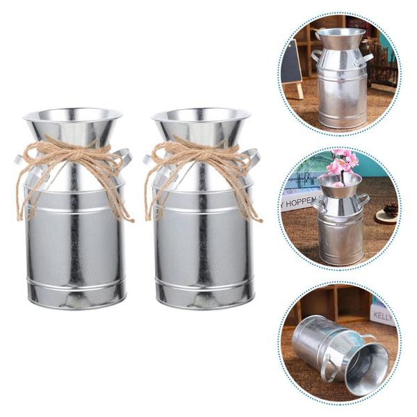 

planters & pots 2pcs metal flower bucket home decors farmhouse arrangement buckets