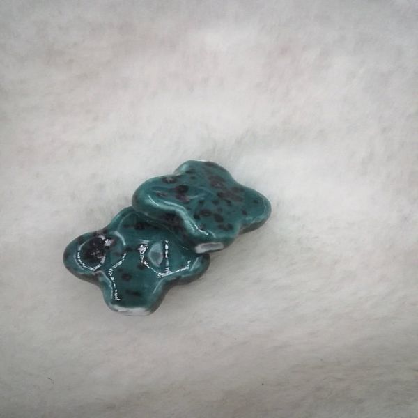 

ceramic shaped clover diy earrings accessories handmade loose yiwu beads, Black