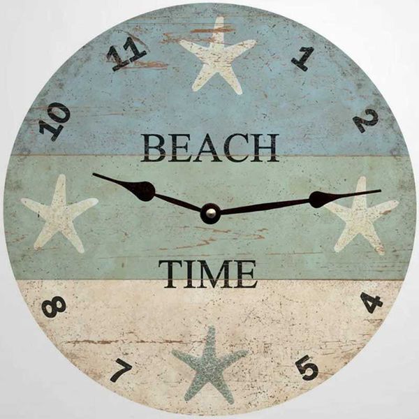 

wall clocks beach timeÂ -Â silentÂ clockÂ -Â 9.8"Â decorativeÂ framelessÂ clockÂ batteryÂ operatedÂ -Â contemporaryÂ creativeÂ clockÂ round