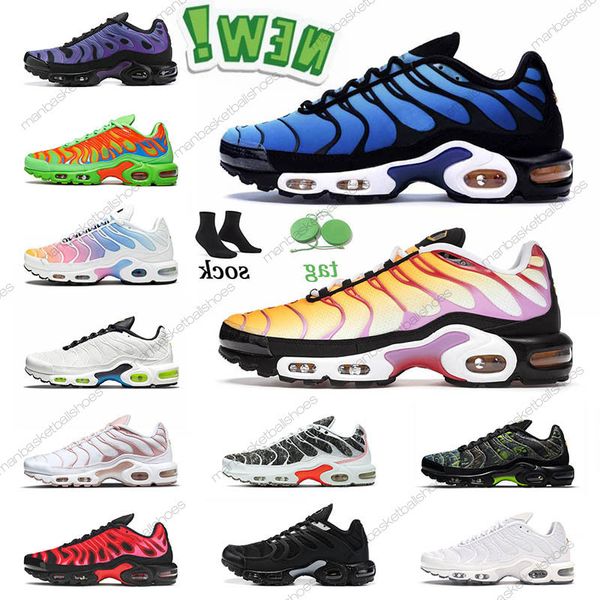 

2022 mean green running shoes tn plus se size 36-46 neon green kiss rainbow pink fade voltage purple brushstroke camo black volt womens snea