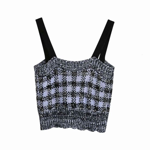 

vintage design women's tank camis sweaters autumn clothing small fragrant wind tweed vest, White