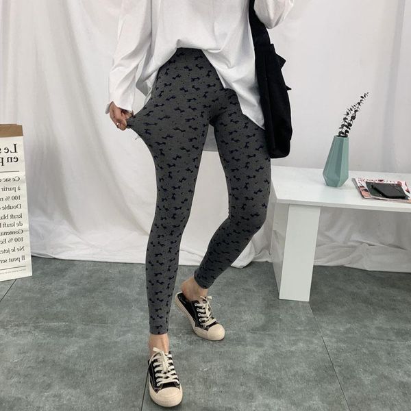 

women's leggings women printed stretch-modal high waist slim fitting yoga skinny pants ultra soft, Black