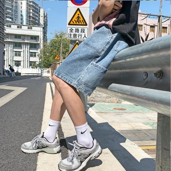 

men's shorts clothing summer thin denim youth street fashion casual loose five-point pants overalls, White;black