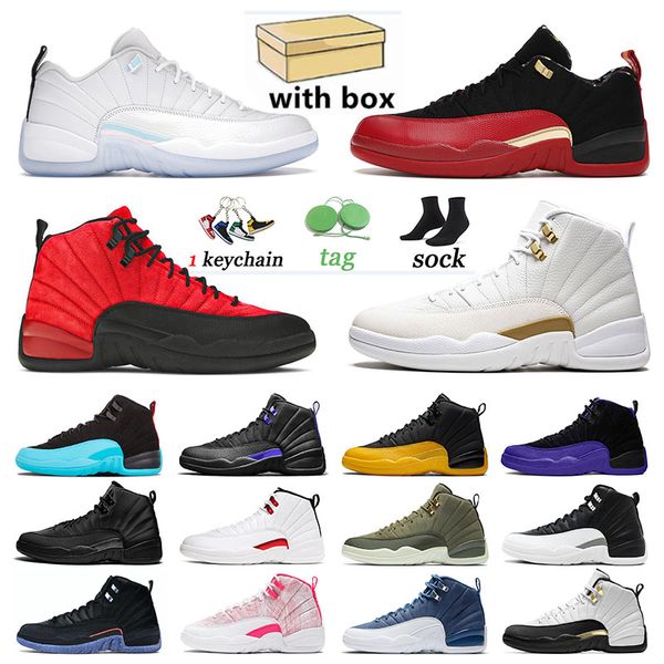 

men basketball shoes jumpman 12 12s xii new sneakers fiba low easter ovo royalty trainers stone blue womens super bowl twist sports flu game, White;red