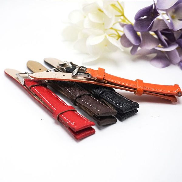 

watch bands litchi pattern pu strap 16mm with clock watchbands 20mm 2021 4 colors whatchband 16 mm for women whatch b004-2, Black;brown