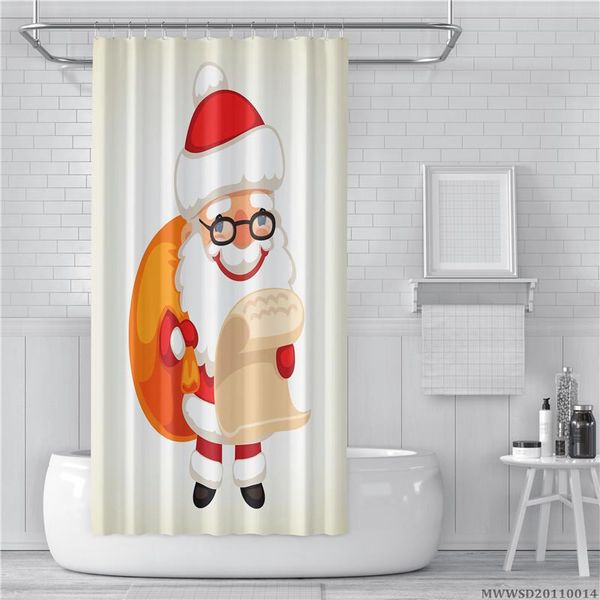 

home textile creative shower curtains santa claus print fashionable bath curtain polyester water proof bathroom decoration