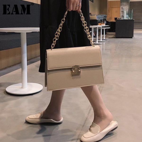 

evening bags [eam] women luxury elegant handbag chains cowhide flap personality all-match crossbody shoulder bag fashion 2021 18a3260