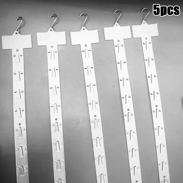 

hooks & rails 5 pcs supermarket snack plastic hanging strips store hang display hanger useful pvc merchandising clip