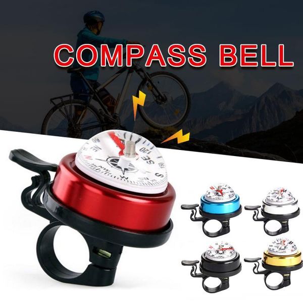 

bike horns 2021 bicycle aluminum alloy compass bell horn ring alarm safety uk mountain