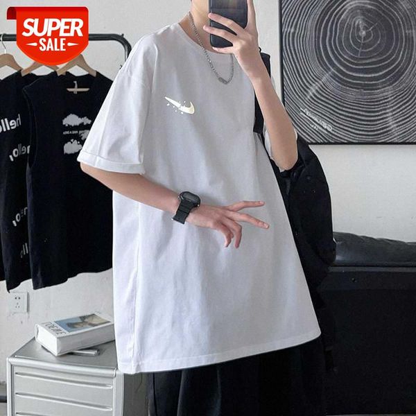 

reflective short-sleeved shirt men's trendy clothes loose super-fire body or hong kong style personality fashion half-sleeved #sa83, White;black