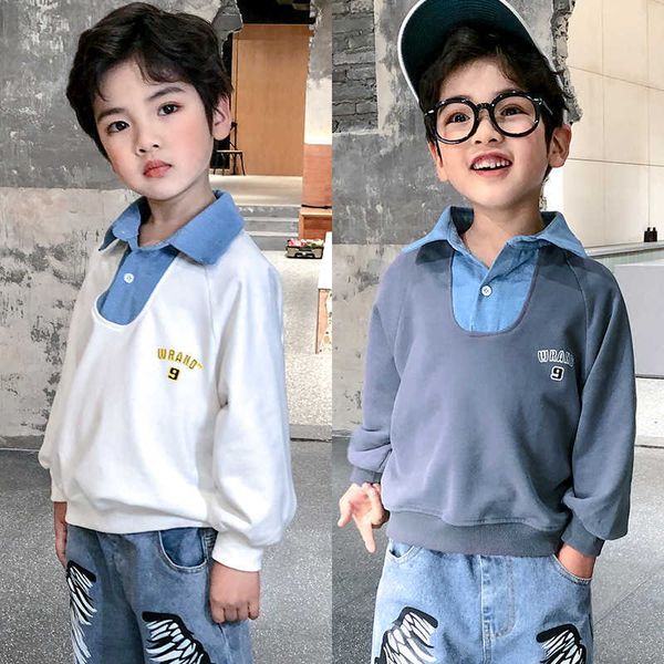 

lapel spring autumn boys sweatshirts jacket coat kidsoutwear teenager costume children clothes cotton g0917, Black