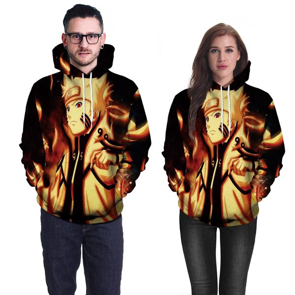

anime naruto 3d print hoodie sweatshirt women men couples, Black