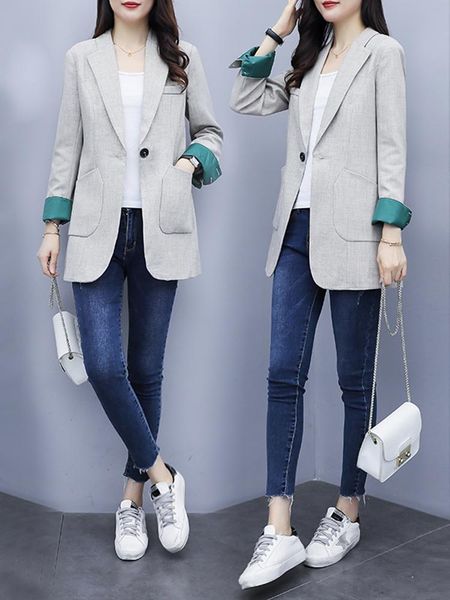 

women's suit jacket loose casual temperament commuter small female retro spring and autumn british wind suits & blazers, White;black